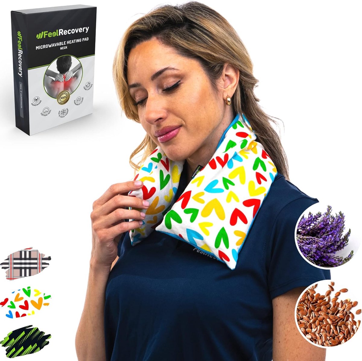 SnelShoppen - Zip Pocket Nekwarmer - Magnetron Nekkussen 60x15cm - Warmtesjaal voor Nek en Schouders - Verhitte Zak met Wasbare Katoenen Hoes en Laven