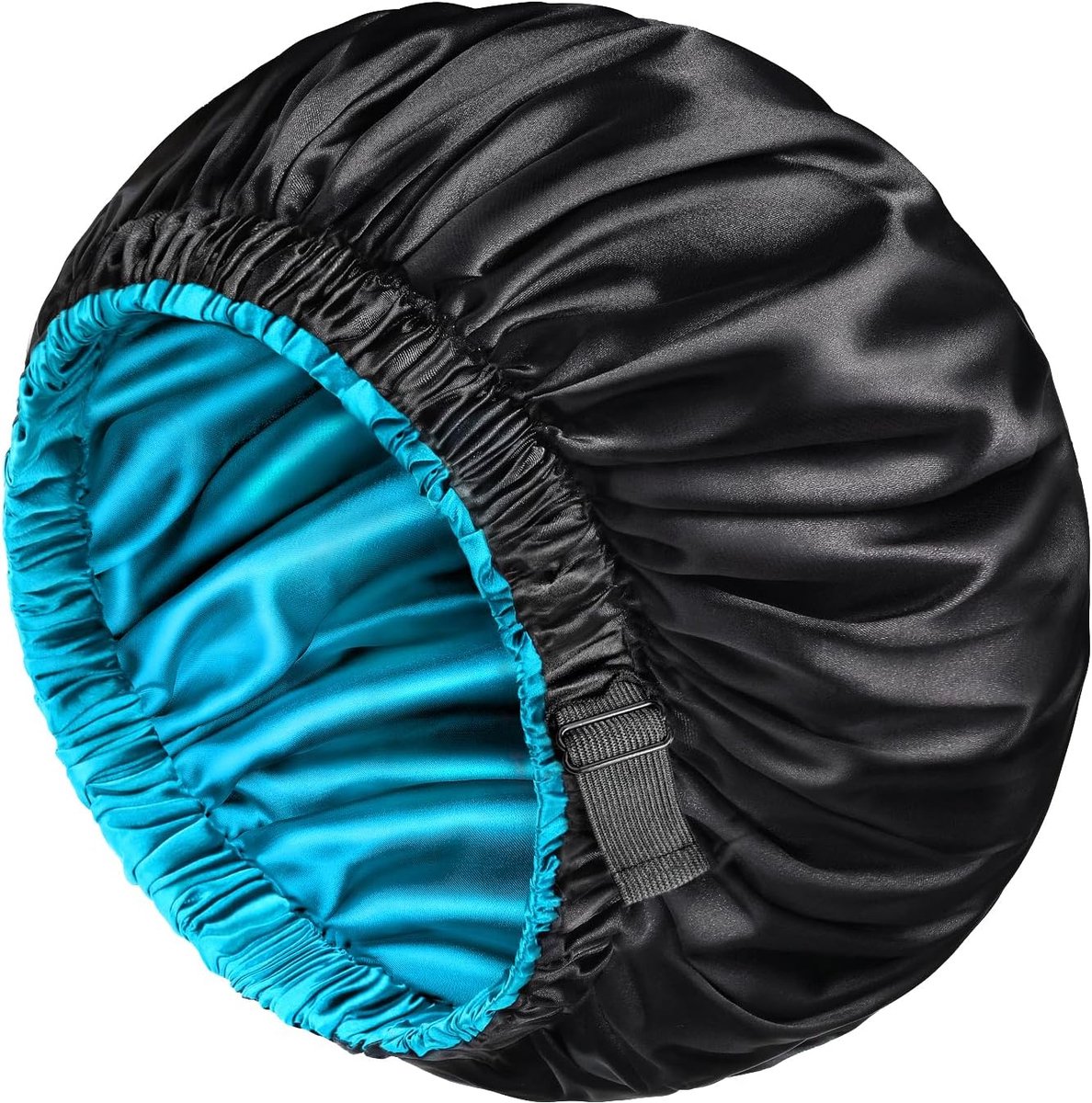 SnelShoppen - Satin Bonnet Set voor Mannen en Vrouwen, 2 Stuks Dubbele Laag Slaapmuts voor Krullend Haar, Vlechtjes met Verstelbare Antislip Band XL Z