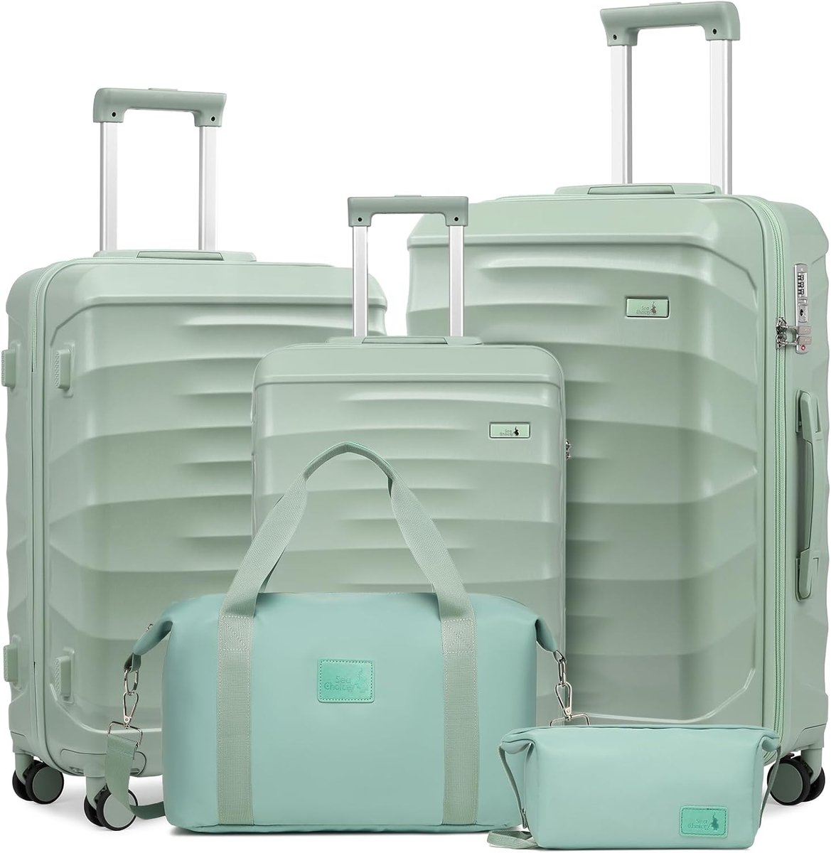 SnelShoppen - 5-delige Koffer Set 20/24/28" ABS Reiskoffer Grote Capaciteit Trolley Handbagage met Reis- en Toilettas en TSA-slot YKK Rits 8 Spinner W