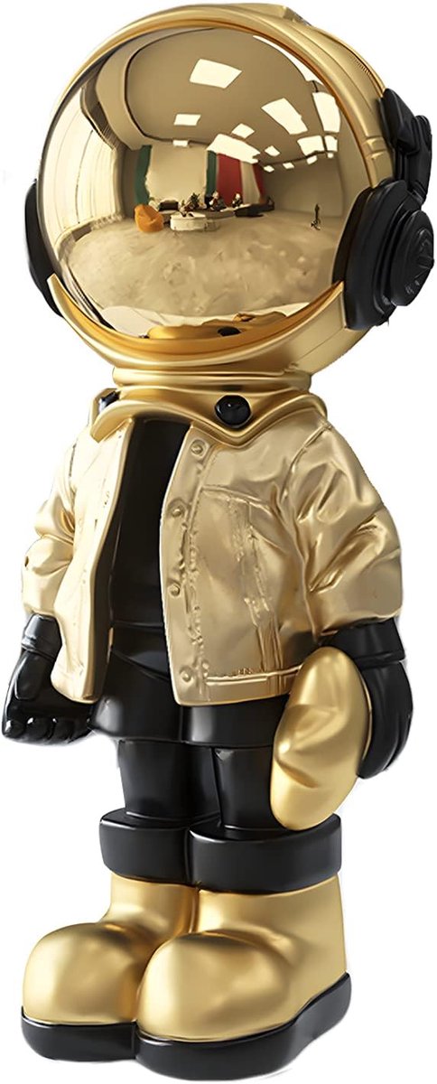 Astronaut Beeld Sculptuur Polyresin Gouden Ornament voor Thuis en Kantoor Decoratie