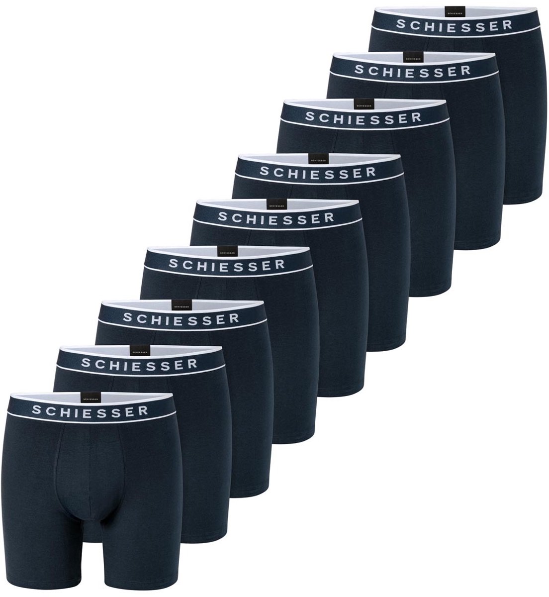 Schiesser Heren lang short / pant 9 pack 95/5 Cotton