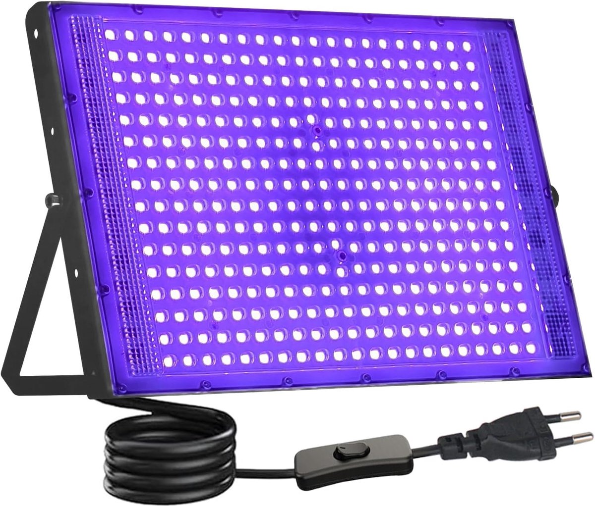 SnelShoppen - UV Black Light Spotlight 300W, LED Blacklight Lamp IP66 Waterproof, Floodlight voor Glow Party, Disco, Halloween, Kunst & Detectie