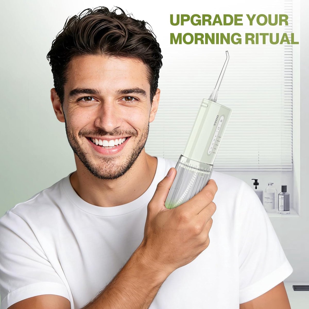 SnelShoppen - Draagbare Water Flosser, USB-C Oplaadbare Mondirrigator met 5 Modi, 6 Tips en Lekvrije Ontwerp, IPX8 Waterproof, Perfect voor Reizen en thumbnail 4