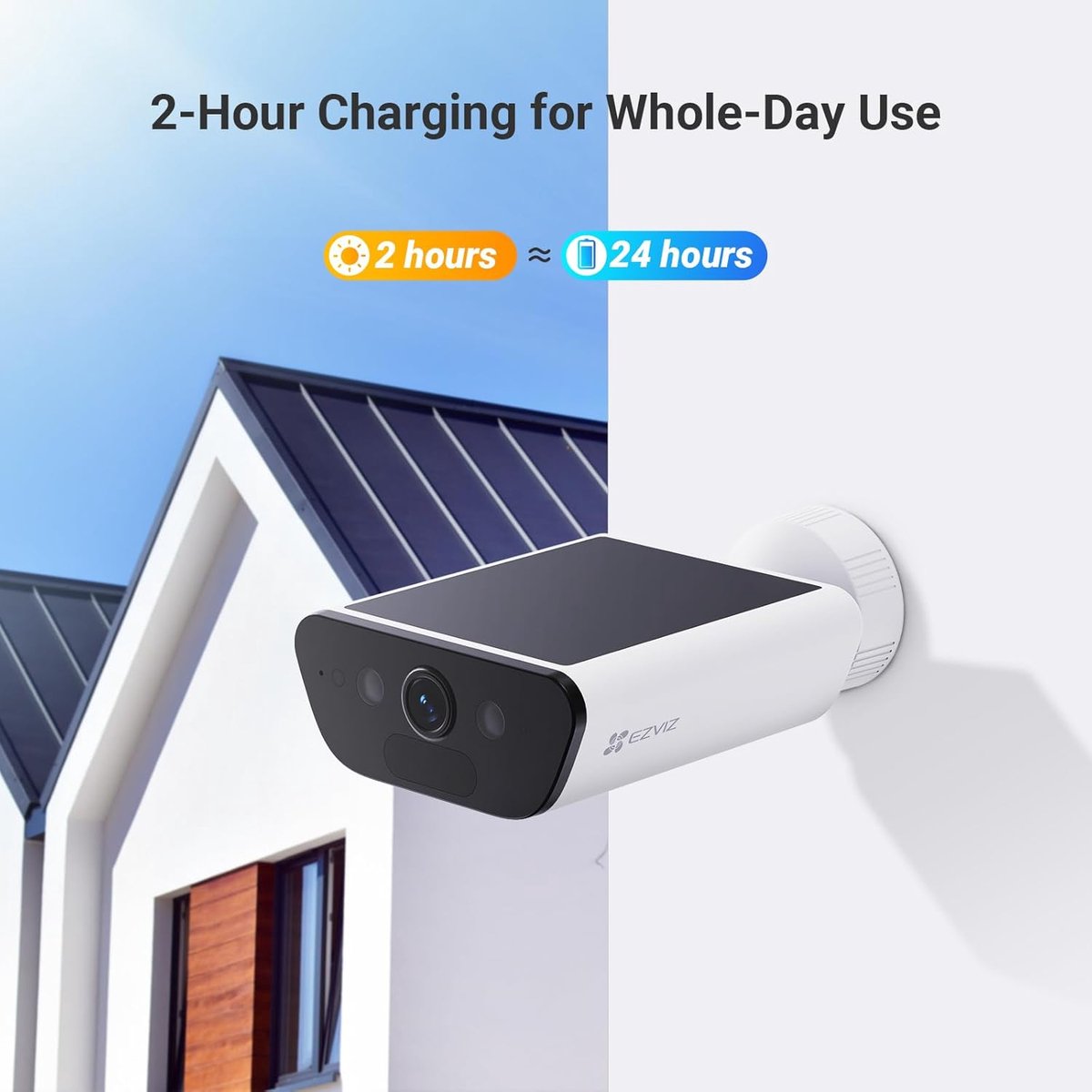 SnelShoppen - Draadloze 4K Beveiligingscamera Buiten met 10400mAh Batterij, AI-Detectie, Zonnepaneel, WiFi 6, 2-Weg Audio, Altijd Actief - Veiligheid