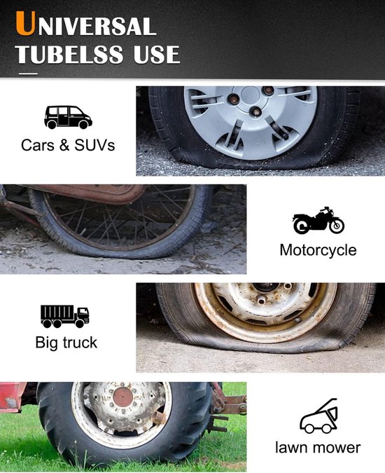 Heavy Duty Bandenreparatieset - 69-delige Tubeless Reparatieset voor Auto, ATV, Truck, Tractor en Motor (Blauw) — afbeelding 3