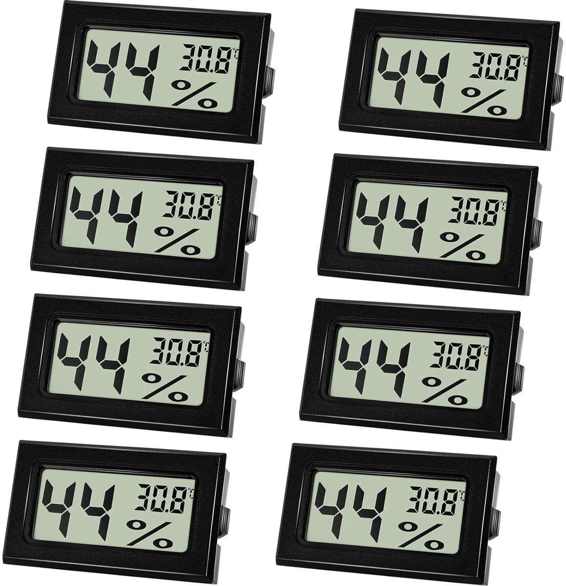 SnelShoppen - Digitale Hygrometer Thermometer - Mini Luchtvochtigheidsmeter met LCD - Temperatuurweergave - Zwart - Voor Binnenruimtes, Babykamer, Sla
