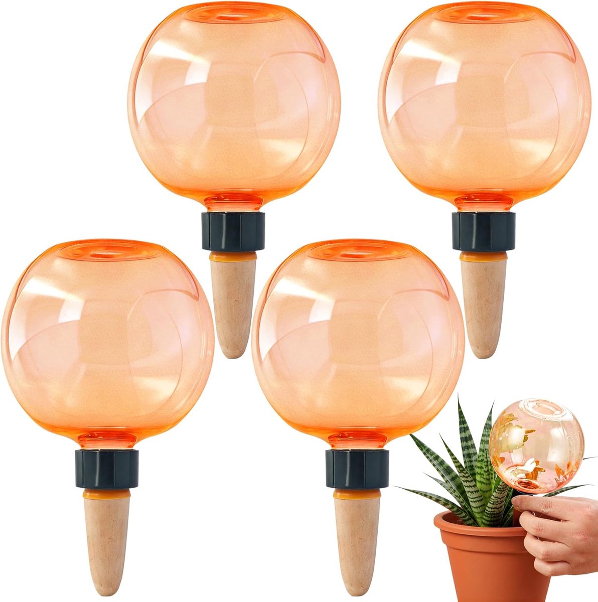 SnelShoppen - 4 Stuks Bewateringsballen 500 ml - Automatische Irrigatiebollen voor Planten - Transparante Waterballen voor Binnen, Balkon en Tuinplant
