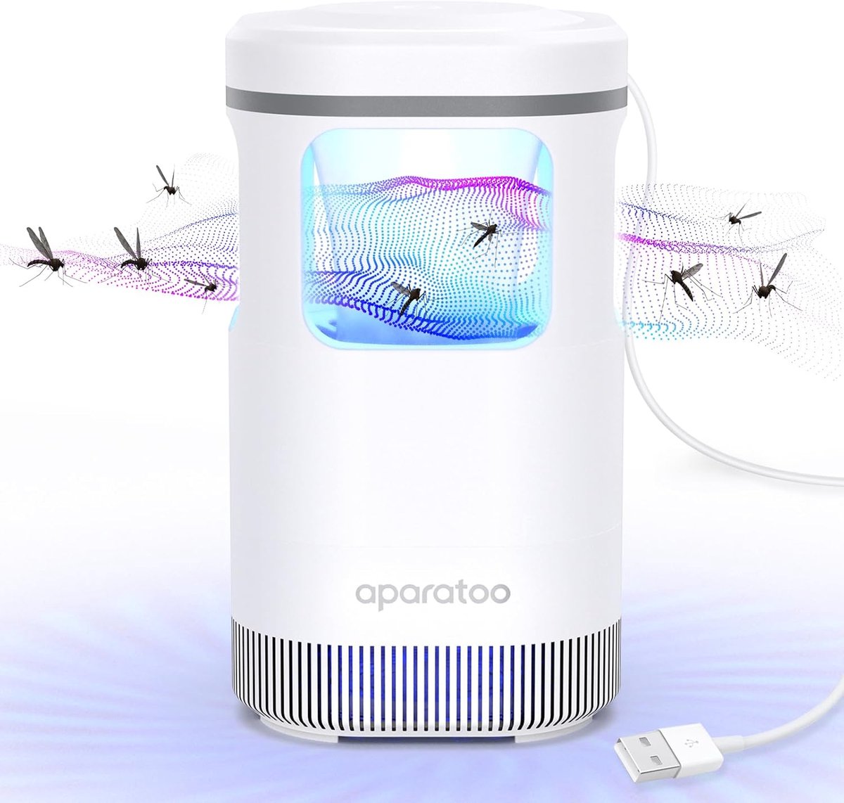 SnelShoppen - Elektrische Muggenlamp met UV-Lamp, USB Oplaadbaar, 180° Anti-Muggenlamp voor Binnen, Buiten, Slaapkamer, Keuken, Kantoor - Effectieve I