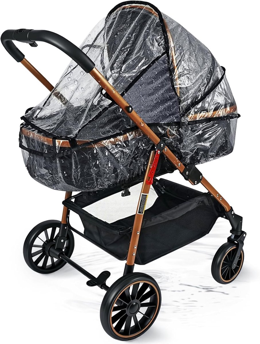 SnelShoppen - Universele Buggy Regenhoes met Raam, Duurzaam EVA, Winddicht, Waterdicht, Bescherming tegen Zon, Stof en Sneeuw, Geschikt voor Kinderen