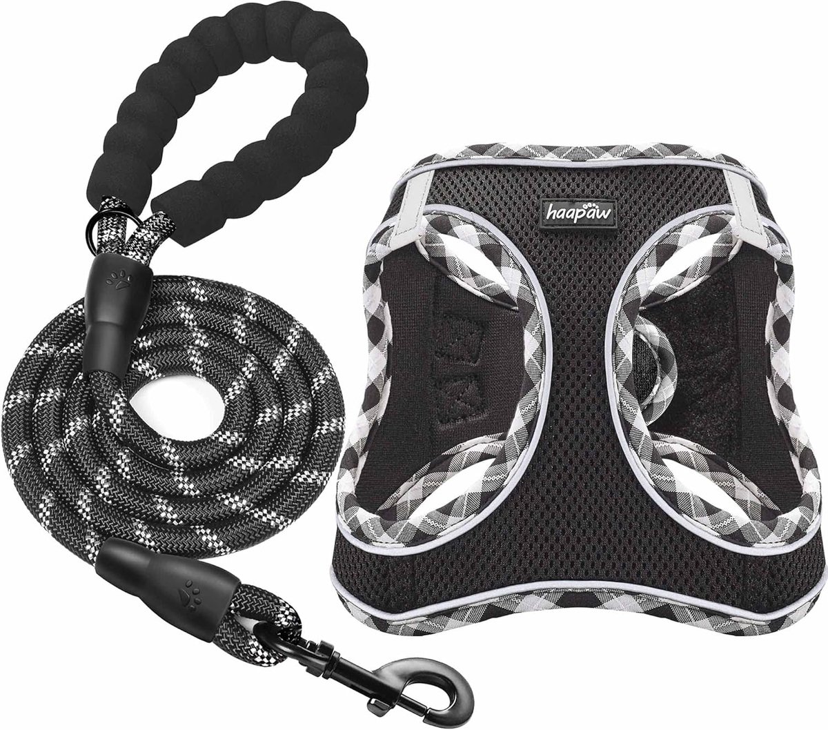 SnelShoppen - Hondenharnas en Leash Set, Geen Trek, Verstelbaar, Reflecterend Stap-In Puppy Harnas met Dikke Gevoerde Vest voor Extra Kleine/Kleine Me
