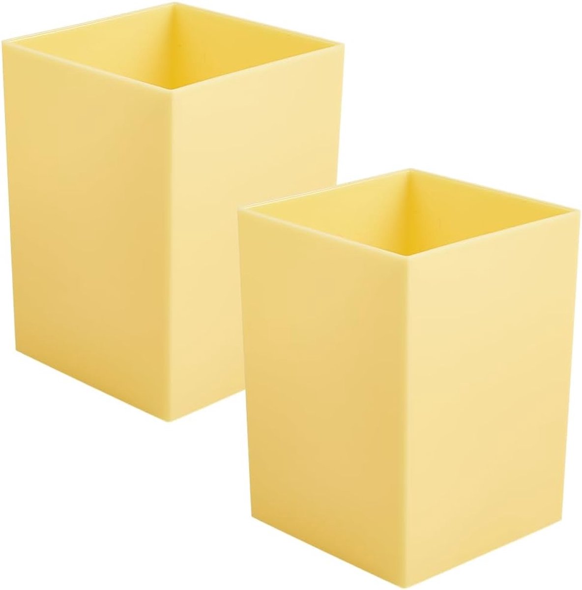 SnelShoppen - 2 Pack Pencil Cup Holder Desk Organizer - Cube Vorm Penhouder - Bureauaccessoires - Ideaal voor Kantoor, School en Thuis - 10.2 cm Hoog