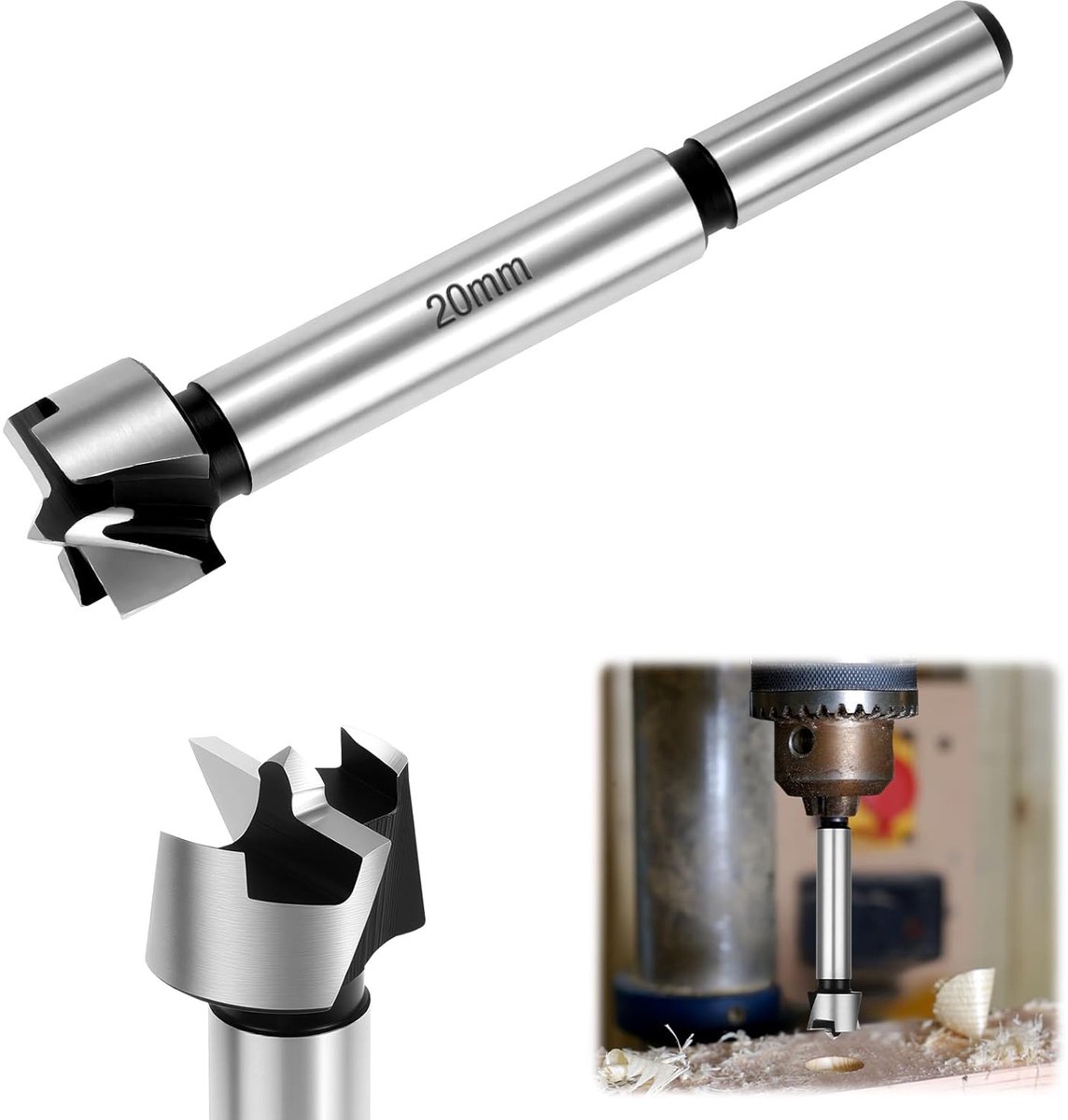 SnelShoppen - Forstner Boor Ø20mm Voor Houtbewerking - Professionele Rondere Schacht Booraccessoires van Hard staal en Tungsten - Ideaal voor Hout en