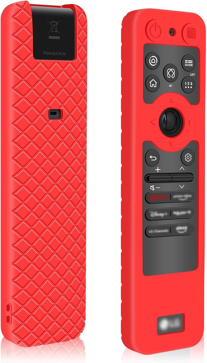 SnelShoppen - Siliconen beschermhoes voor afstandsbediening, antislip stootvaste hoes voor LG MR25GA, AKB76046612, 2025 OLED Smart TV, rood