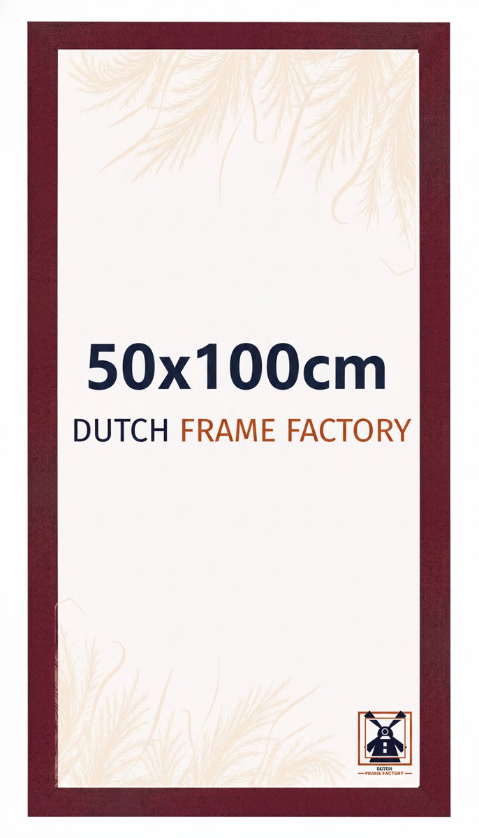 Fotolijst 50x100 cm - MDF - Wijnrood Geveegd - Benno