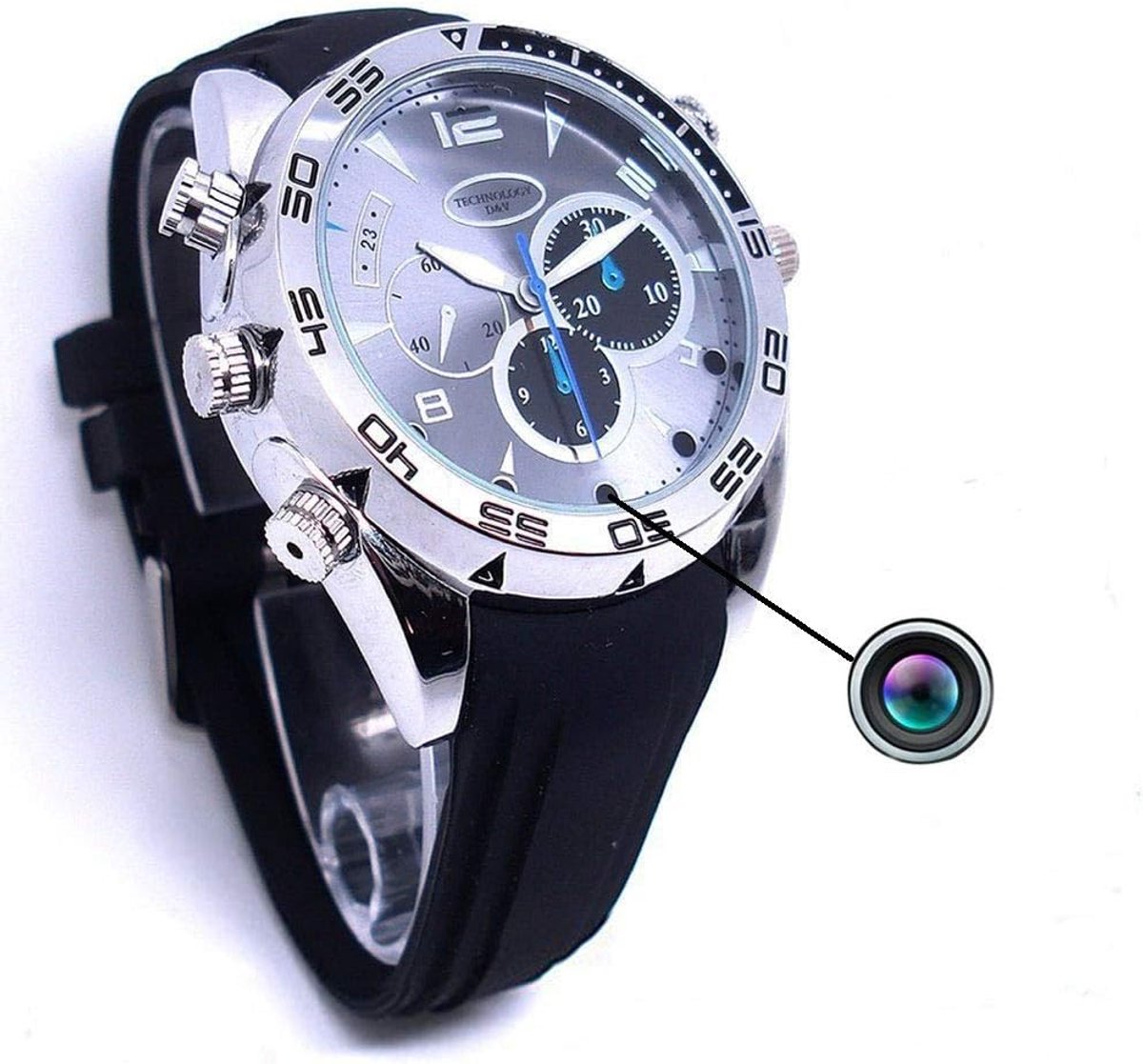 SnelShoppen - Mini DV Watch Spy Camera - Waterdichte Full HD 1080P Verborgen Camera met Infrarood Nachtzicht en 32GB Geheugen - Ideaal voor Feest, Cam