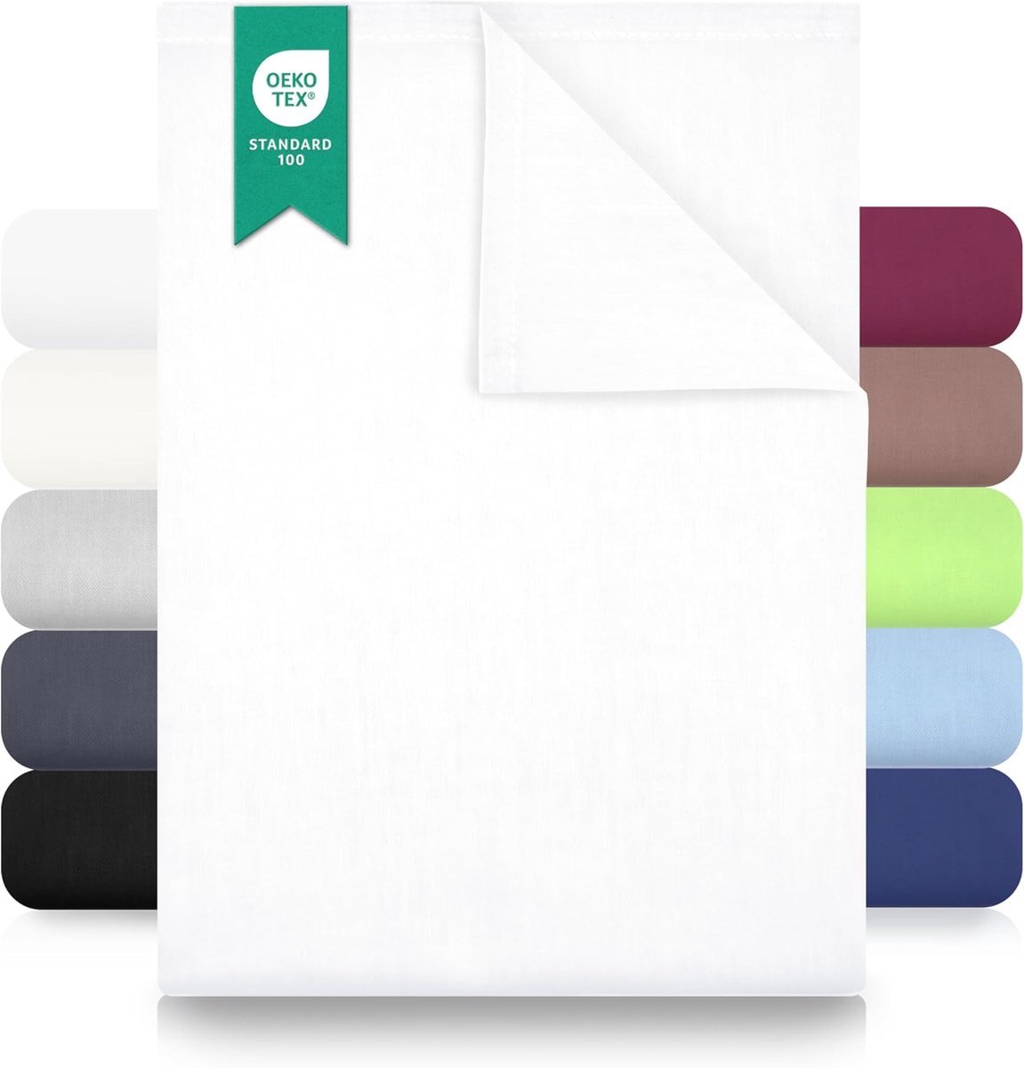 SnelShoppen - 100% Katoenen Flat Sheet 180x275cm - Klassieke Witte Laken Zonder Elastiek - Zacht Voor De Huid - Ideaal Voor Thuis, Gastenkamers, Vakan