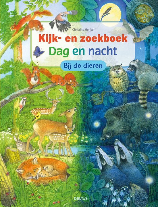 Kijk- en zoekboek - Dag en nacht bij de dieren - cover