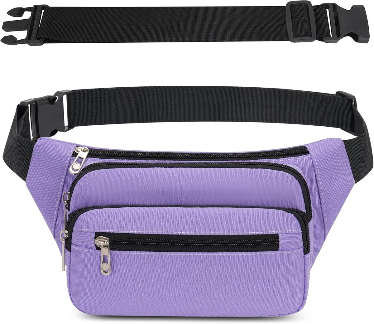 SnelShoppen - Unisex Heuptas met Verstelbare Band 60 cm Licht Paars - Moderne Schoudertas voor Mobiele Telefoon - Ideaal voor Outdoor, Reizen, Hiking