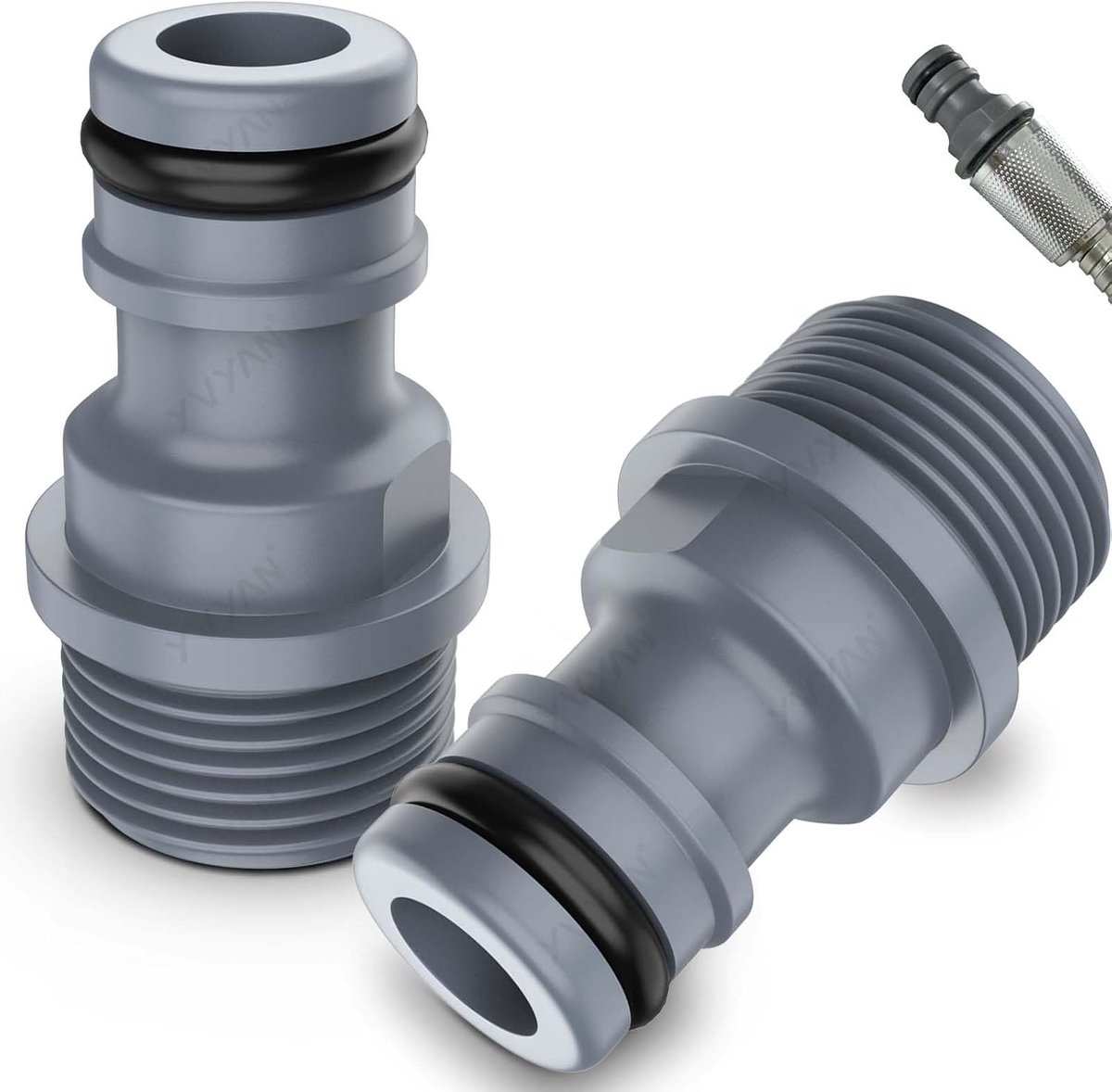 SnelShoppen - Water Tap Adapter Set - 2 Stuks G1/2 Inch Mannetje Draad en Plug Coupler, Tuinslang Verbinder voor Tuinbewatering, Landbouw