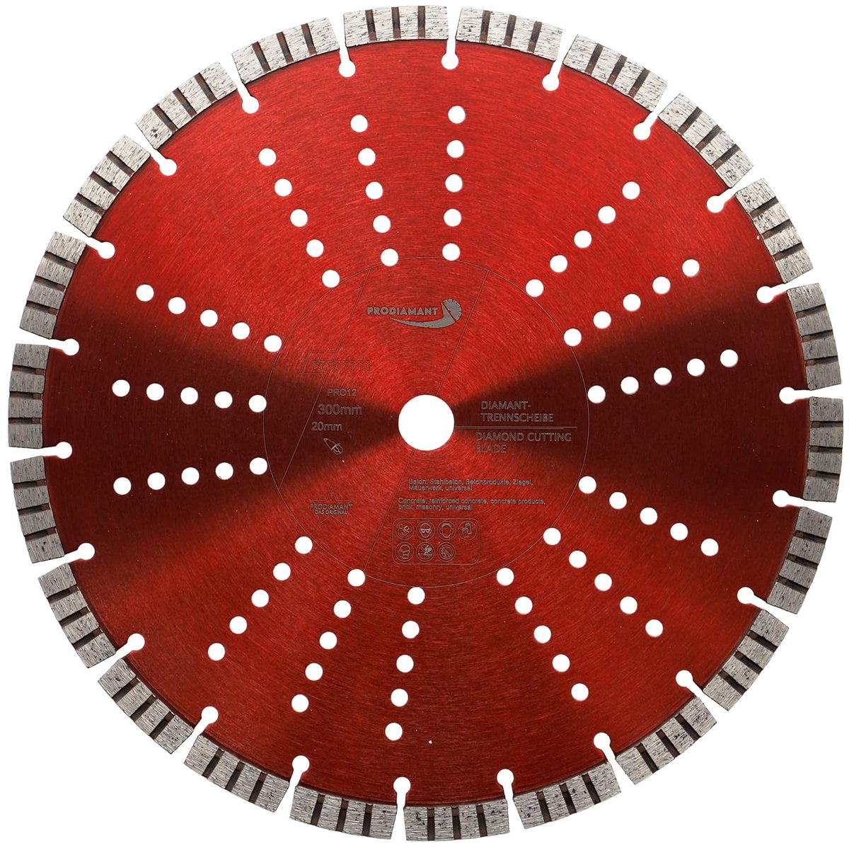 SnelShoppen - Premium Diamant Snijdisk 300 mm - Turbo Segmenten - Voor Beton, Natuursteen, Metselwerk - 15 mm Segment Hoogte - Universeel en Efficiënt