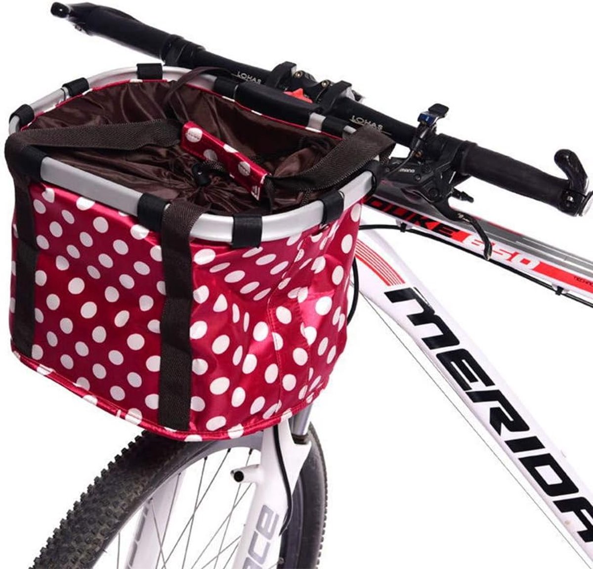 SnelShoppen - Dog Bike Basket Bag met Reflecterende Streep - Multifunctionele Fietsmand voor Kleine Honden en Katten - Waterdicht, Vouwbaar, Verwijder