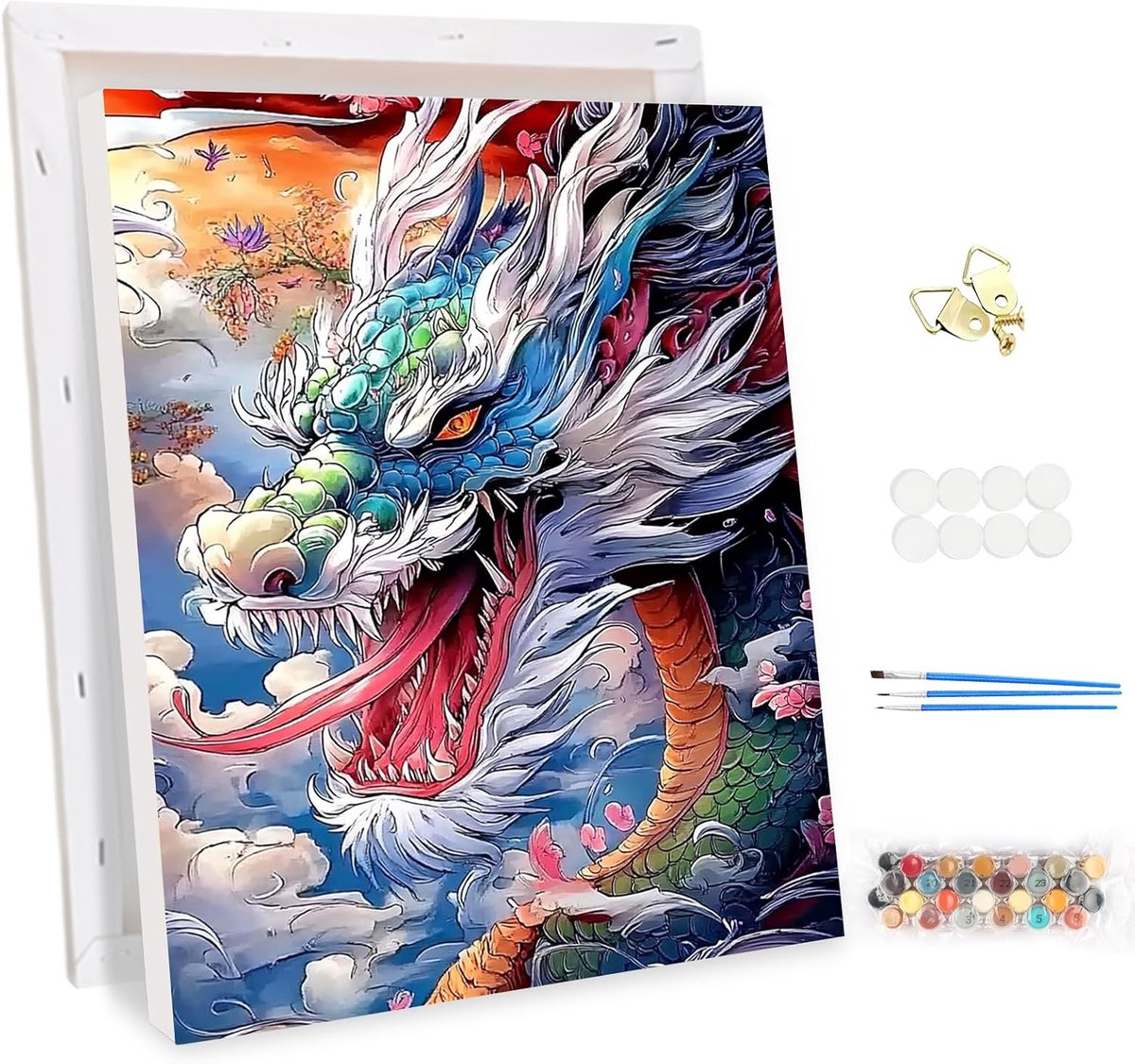 SnelShoppen - Schilderen op Nummer Volwassenen met Frame Draak DIY Digitale Olieverf Set op Canvas met Penseel en Acrylverf voor Thuisdecoratie en Cad
