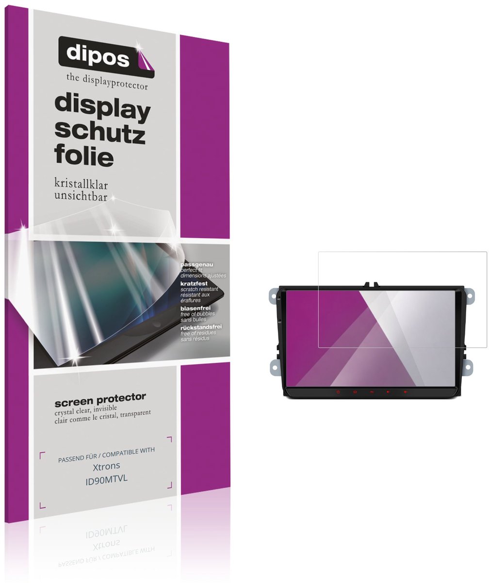 dipos – 2x Beschermfolie geschikt voor Xtrons ID90MTVL | Krasbestendige & heldere Screenprotector Ultra-Thin