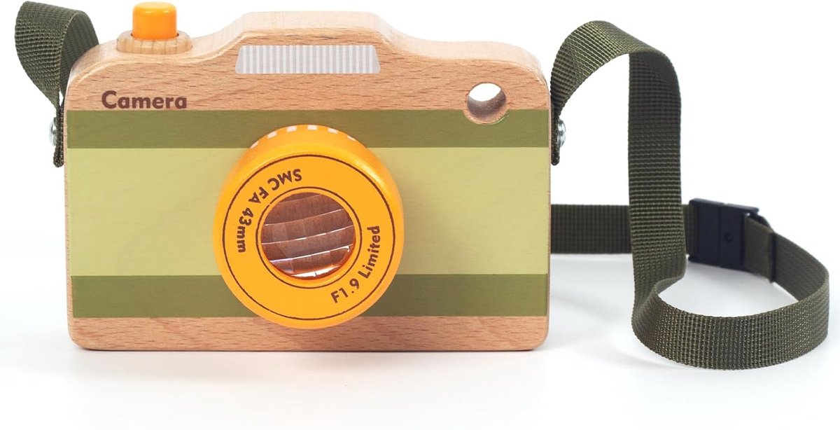 SnelShoppen - Houten Mini Pretend Camera Speelgoed voor Kinderen van 1 tot 3 Jaar - Creatieve Fotografie Speelset voor Peuters - Ideaal Cadeau voor Fe