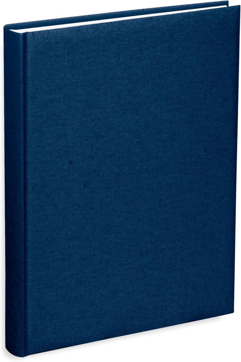 SnelShoppen - Fotoalbum met Insteekvakken 21 x 28 cm voor 200 Foto's van 13 x 18 cm - Blauwe Katoenen Stof - Ideaal voor Feesten, Herinneringen en Kin