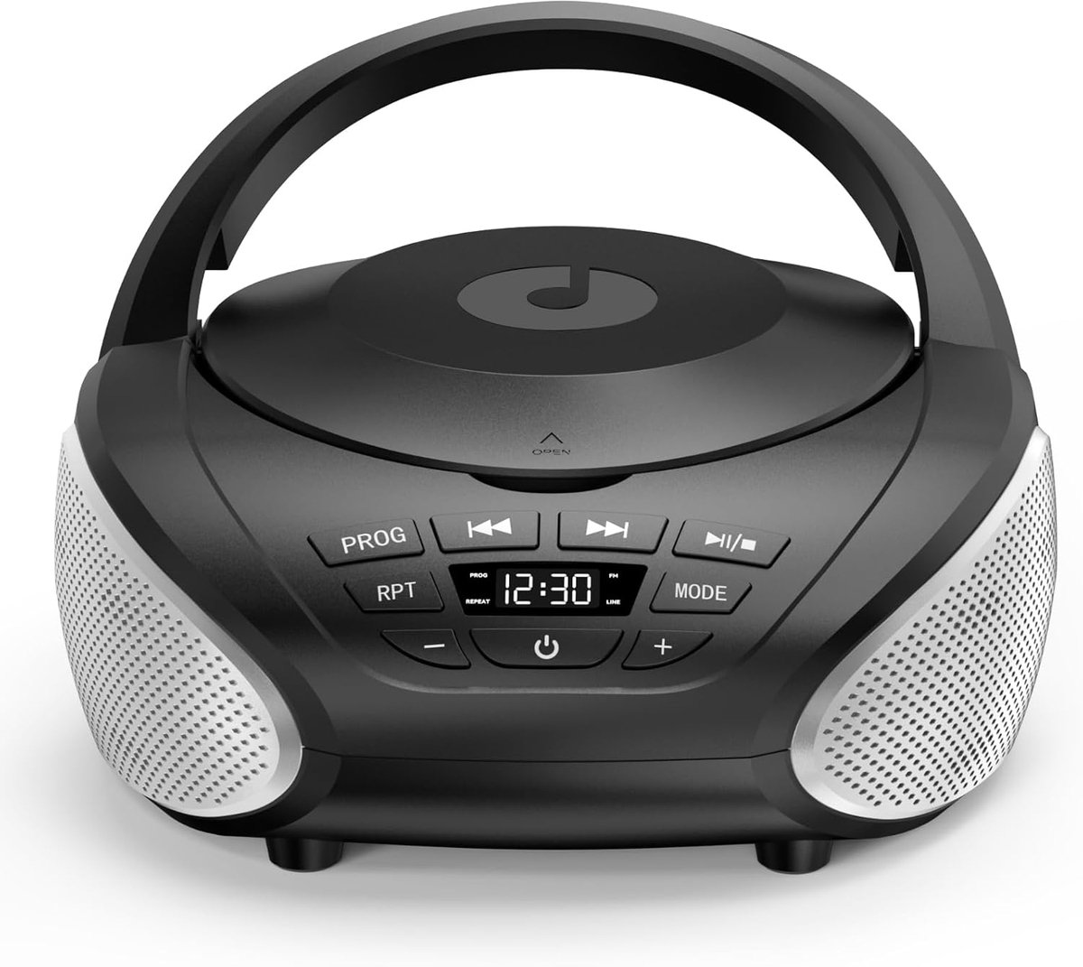 SnelShoppen - CD-speler Boombox Stereo Sound Speaker met Bluetooth 5.3, AM/FM Radio, USB MP3 Afspelen, 3.5mm AUX-ingang, Hoofdtelefoonaansluiting, LCD