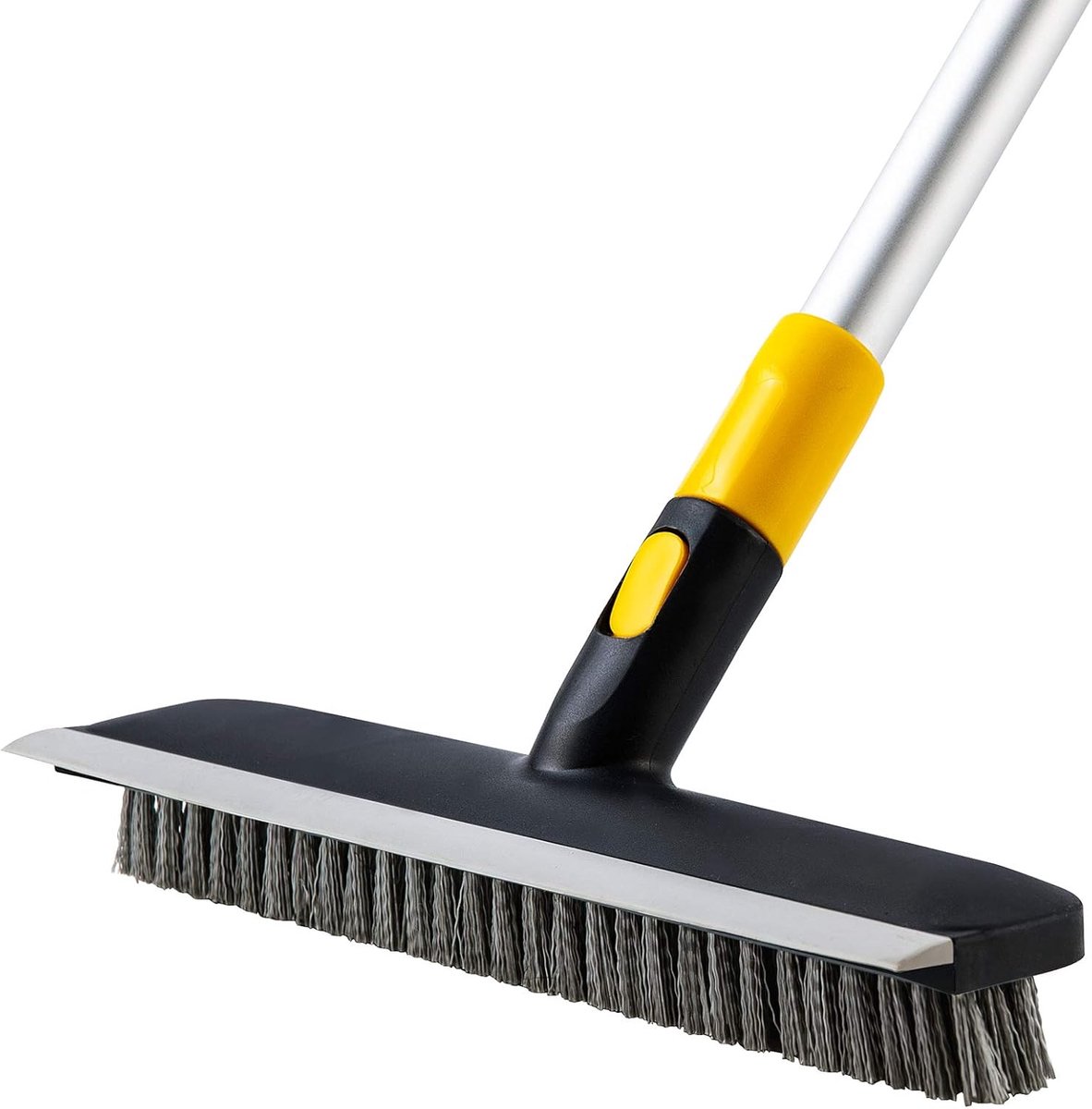 Thijox - Vloer Scrub Borstel 51" Telescopische Handvat 2 in 1 Schrobborstel Stijve Varkenshaar Douche Scrubber voor Badkamer, Keuken, Garage, Patio, M
