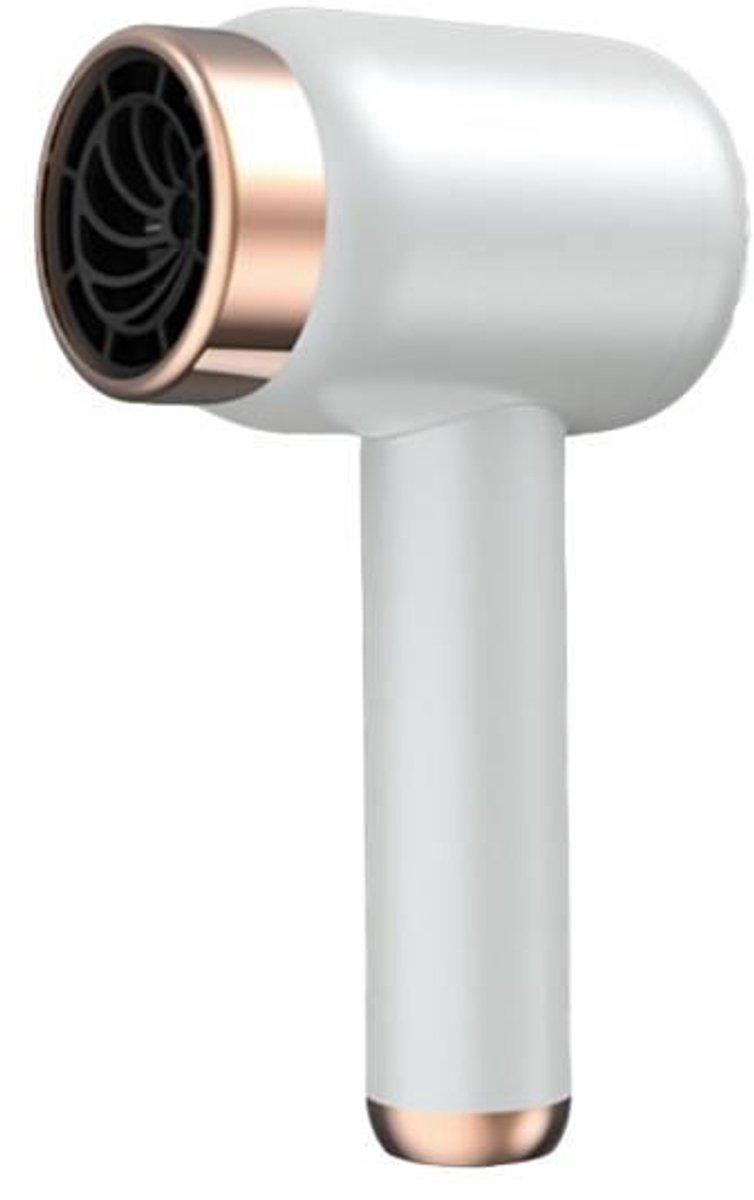 LISM-Haardroger, 3 windsnelheden, negatieve ionen haarverzorging, sneldrogend, 1500mAh batterij, wit.
