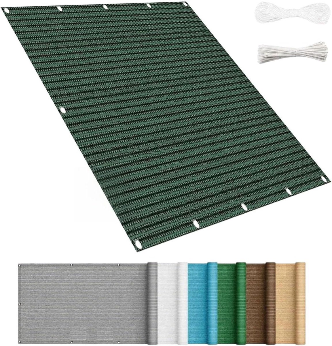 Balkondoek - Inkijkbescherming - Privacy creëren - Weerbestendig materiaal - 2.4 x 2.3 m - Donkergroen