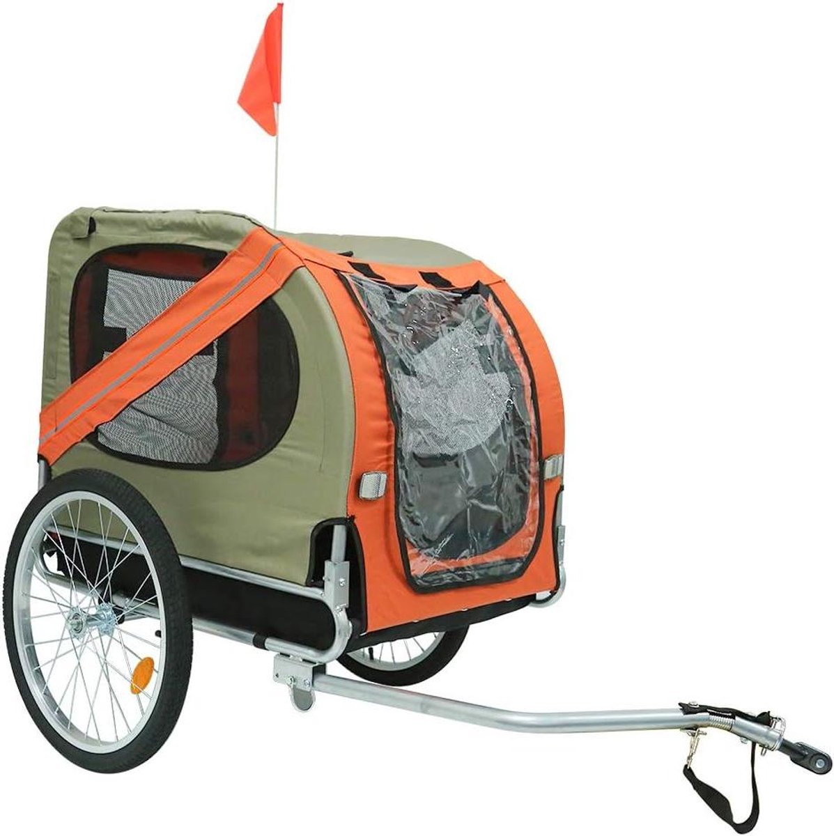 Fietskar voor honden - Opvouwbare aanhanger - Huisdier Vervoer - Universele koppeling - 73x137x90 cm - Rood-zwart