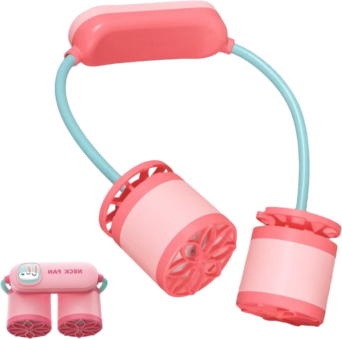 Nek Ventilator - Persoonlijke Koeler - Persoonlijk Gebruik - Dubbele Luchtstroom - 19x5.4x29cm - Roze