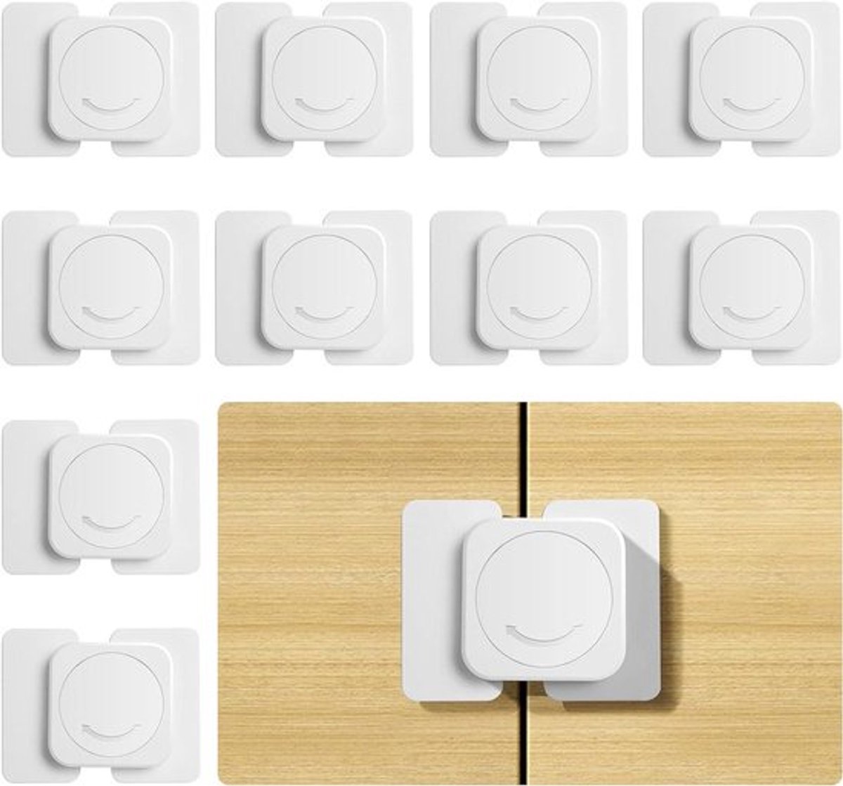 10 stuks Kinderveiligheidssloten voor Kasten en Lades - Deurriemsloten voor Extra Veiligheid - Babyproof Sloten zonder Gereedschap nodig