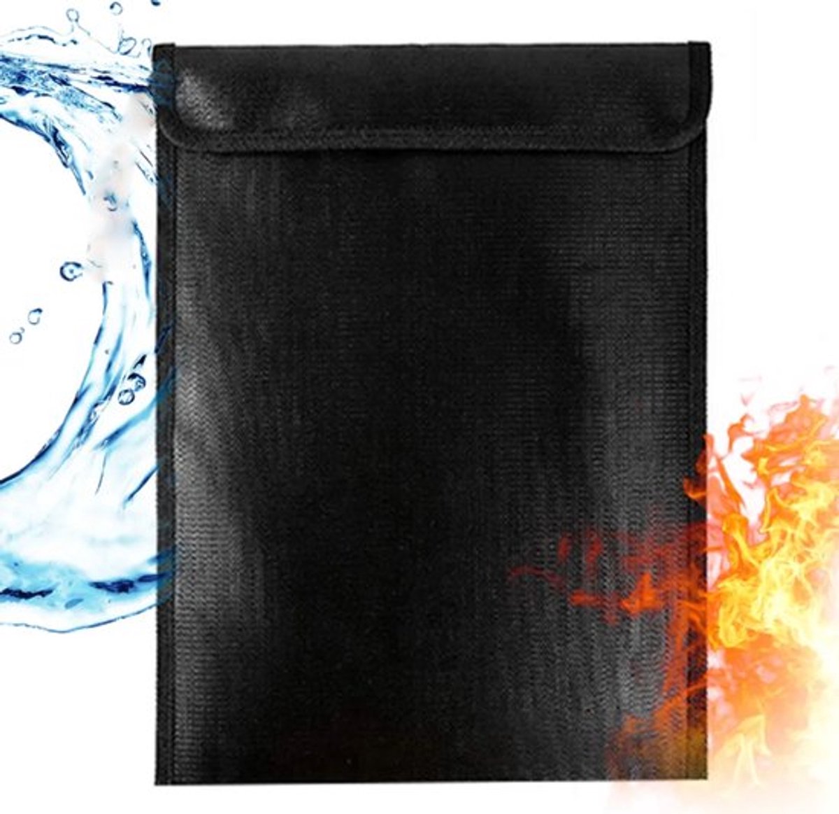 Brand- en waterdichte documententas, veilig en betrouwbaar, met een aangepast ritsvak, zwart, 26 x 20,5 cm