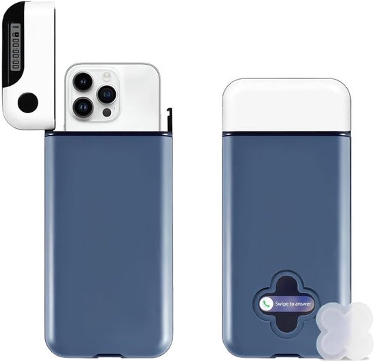 Telefoonkluis - Telefoontijdslot met timer - Telefoonkluis met tijdslot - Focus box - Smartphone lock - Smartphone kluis - Draagbare tijdvergrendelingsdoos - Timer - opbergdoos - voor focus en studeren - 205*95*20 mm - blauw