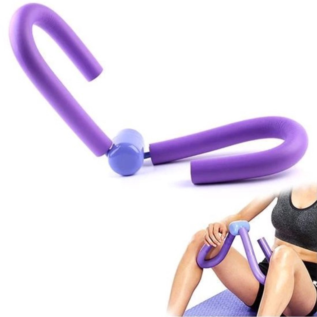 beentrainer - Dijbeenttrainer - fitness apparaat voor thuis - benen - armen - schuimstof - bovenbeentrainer - Postpartum herstel - bekkenbodemtrainer voor vrouwen en mannen - benen trainingsapparaat voor thuis - Paars