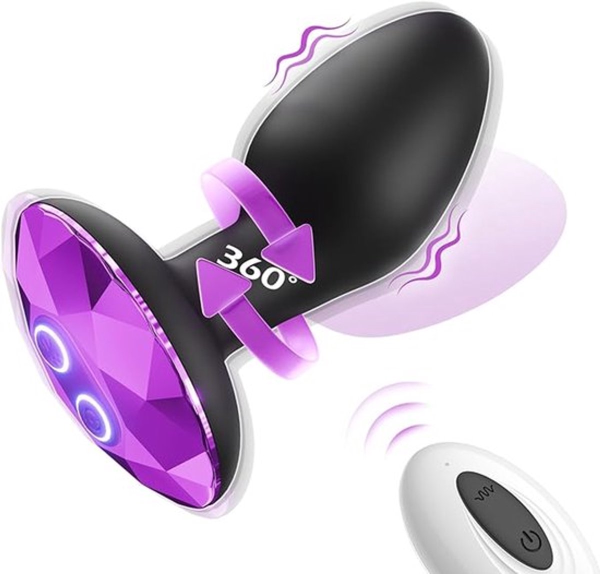 Trilspeeltje voor volwassenen, 10 rotatie- en vibratiestanden, trillende buttplug prostaatmassageapparaat voor mannen en vrouwen, seksspeeltje voor koppels, speeltjes voor volwassenen voor beginners en gevorderden
