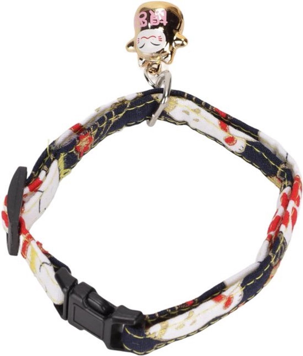 Japanse chirimen kitten ketting in Japanse stijl gemaakt van polyester met snelle bevrijding voor Kerstmis na jaar (Tibetaanse blauwe gelukskat)
