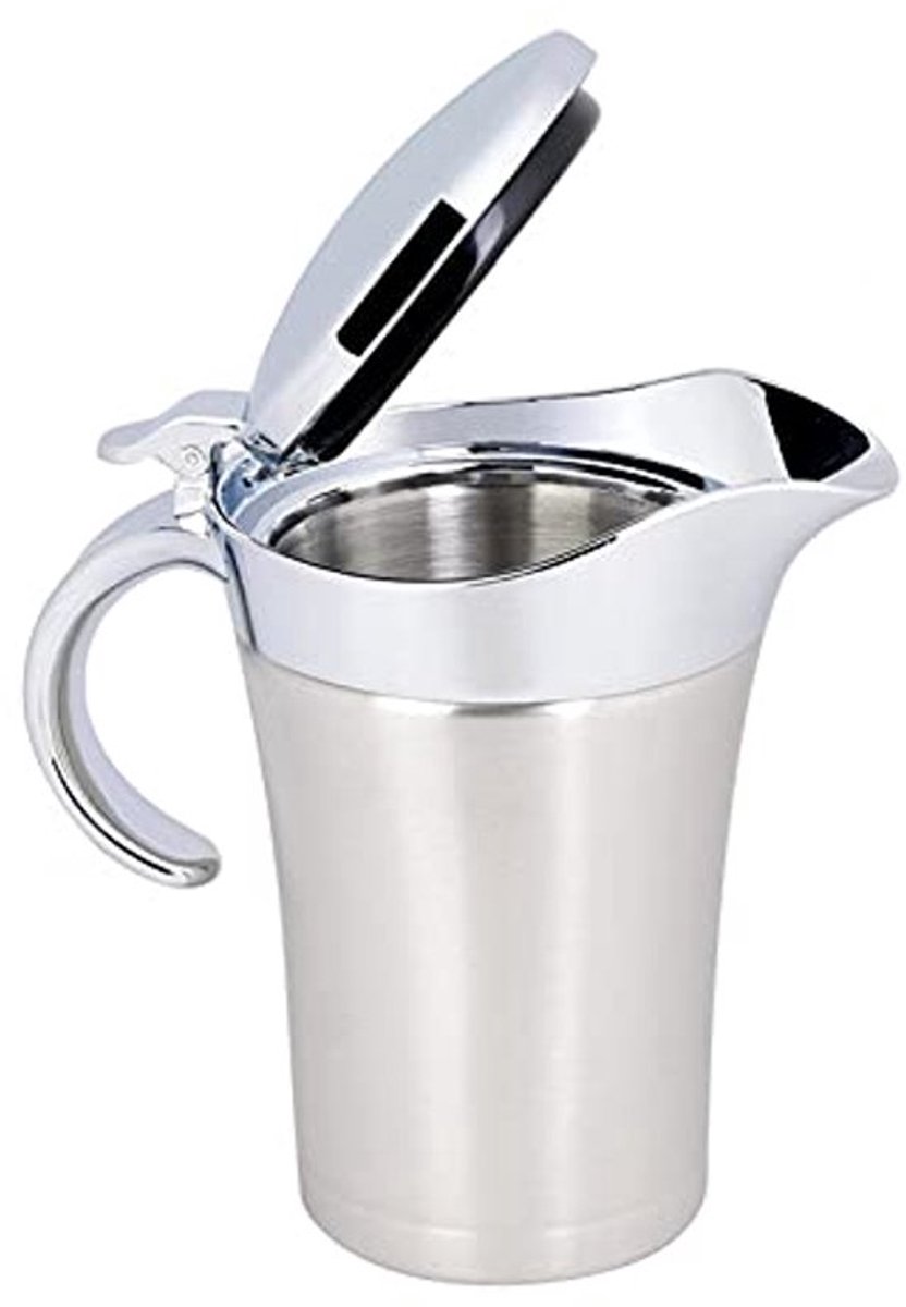 450 ML / 750 ML 304 roestvrijstalen thermossauspot Dubbelwandige geïsoleerde juskom Pot Serveerpan Emmer voor sap Tomatensaus Keukenbenodigdheden (750 ML)