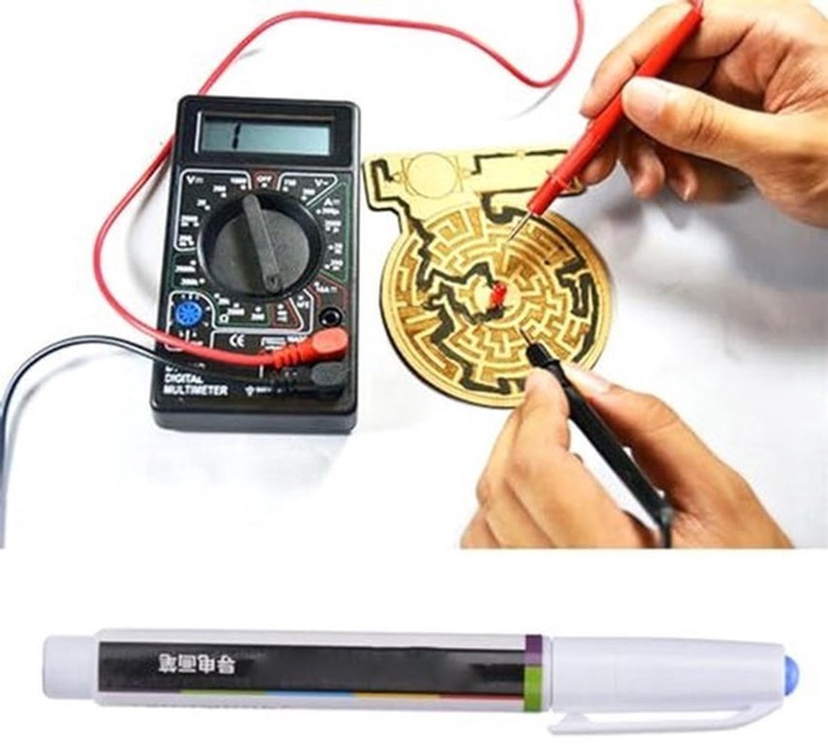 Conductieve Verfpen - Voor Circuitbord Reparatie - Donkergrijs Inkt