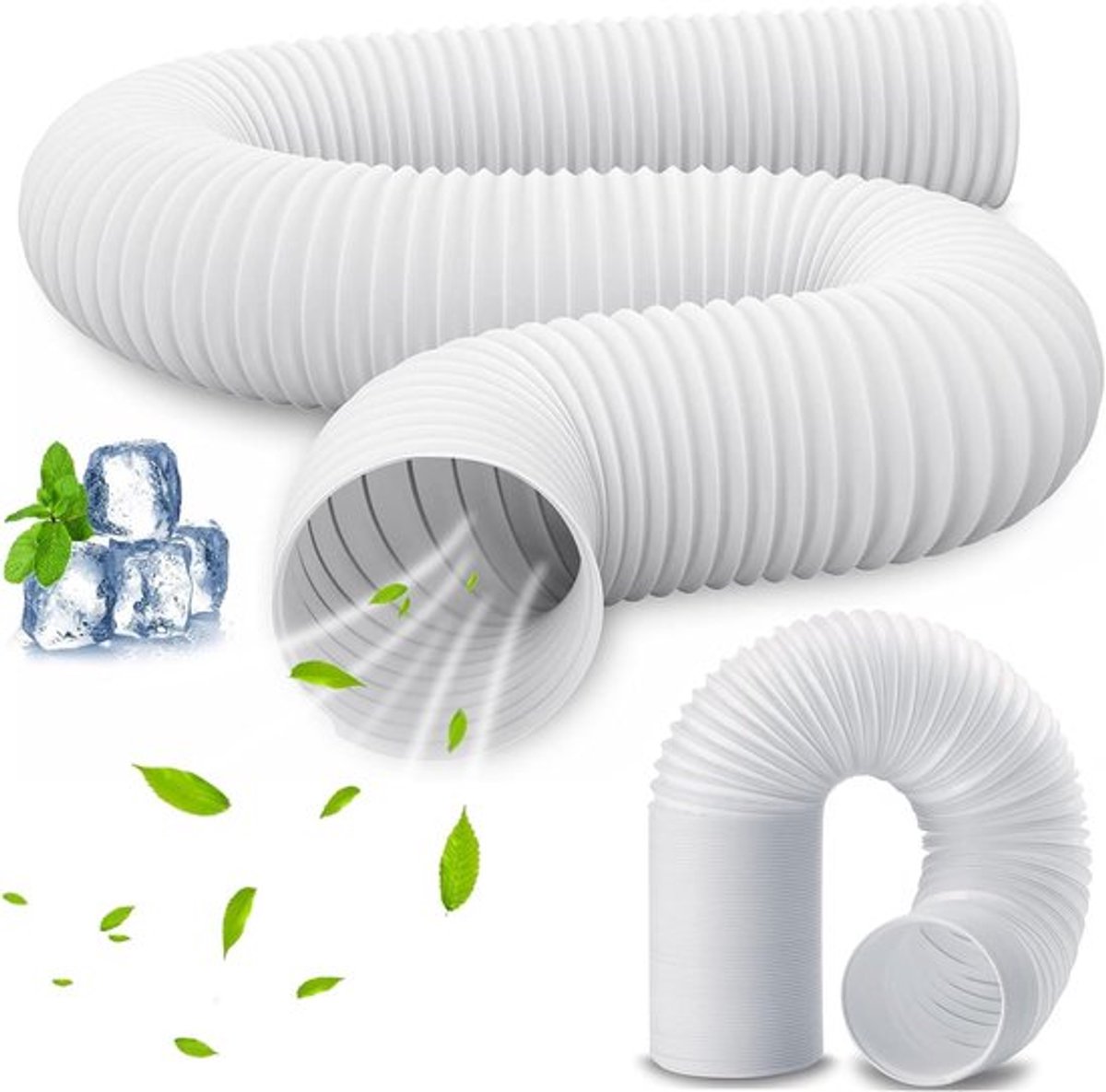 150 mm 2 m afvoerslang voor airconditioning en wasdroger - geluidsisolerend - ventilatieslang met afvoerlucht - drogeraccessoires