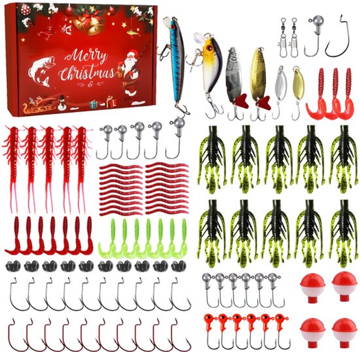 Vislokdoos, kunstaas, visliefhebbers, kerstcadeau, kerstaftelling - serie 1