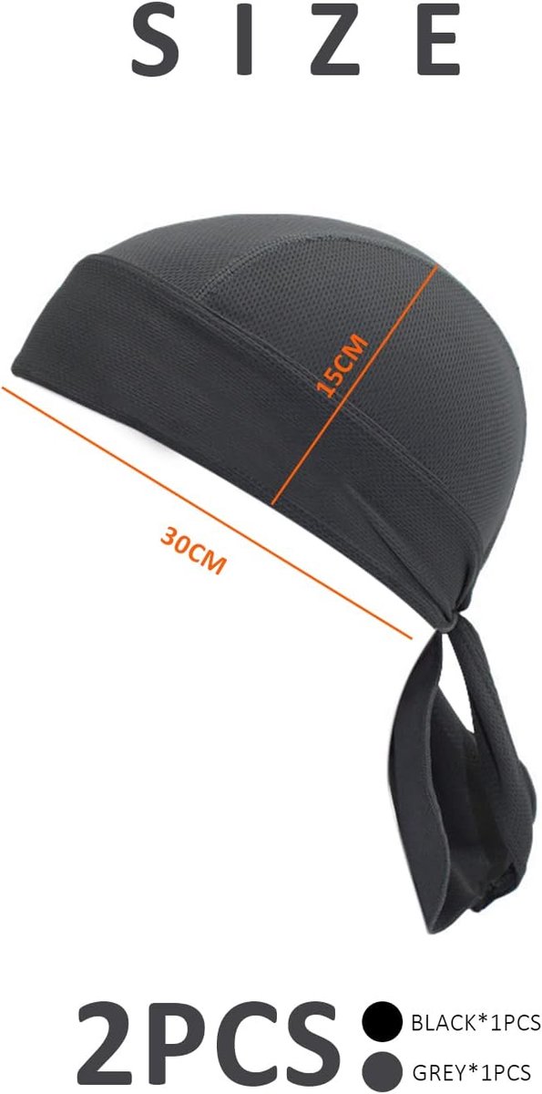 2 x sporthoofddeksels voor buiten - Sneldrogend - Fiets Bandana - motorhoofddoeken hoofddoek - Sport Bandana - Wielrennen Heren en Dames - sport bandana pet bandana - hoofddoek - ademende muts - Fiets Bandana Hoed — afbeelding 2