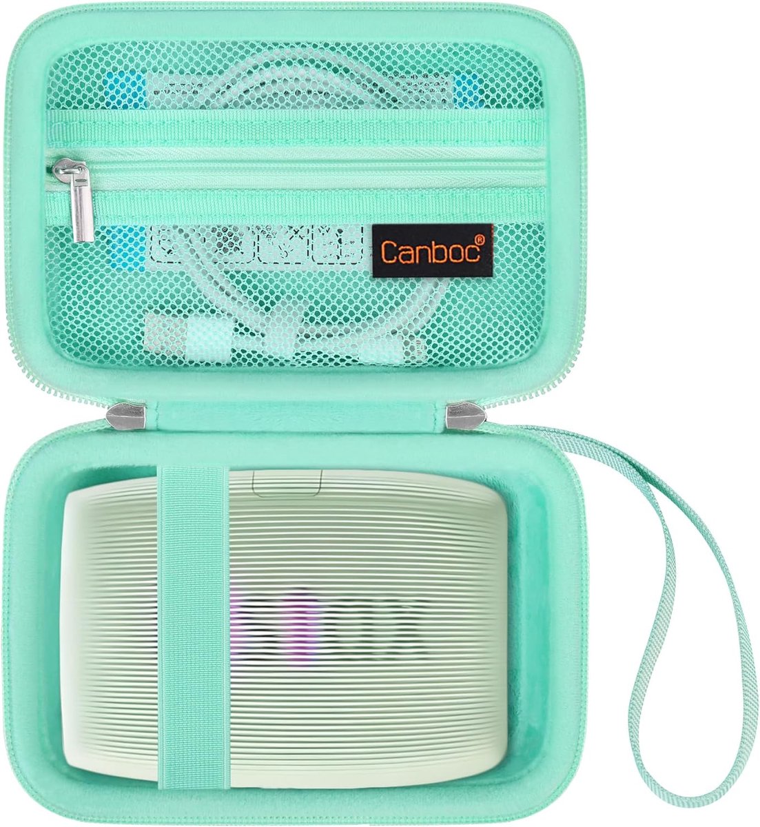 SnelShoppen - Draagtas voor Fujifilm Instax Mini Link Smartphone Printer - Mint Groen - Ideaal voor Film, Kabel en Accessoires - Perfecte Bescherming