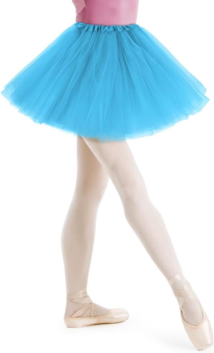 SnelShoppen - Dames Klassieke Tutu Rok - Elastische 3-laagse Tule Rok - Ballet Tule Rok - Petticoat Onderrok voor Carnaval, Themafeest, Halloween Kost