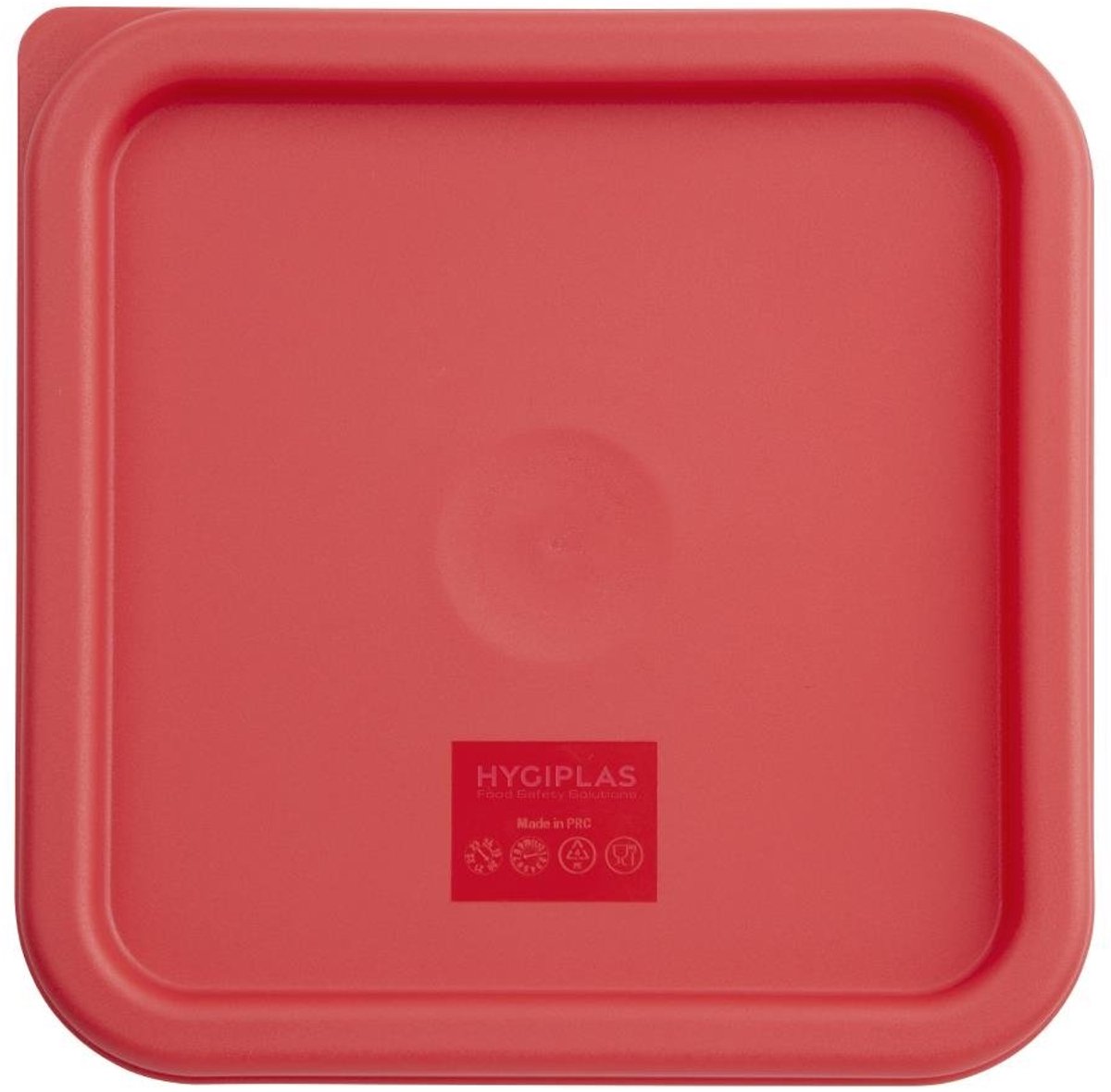 Hygiplas vierkant deksel rood medium