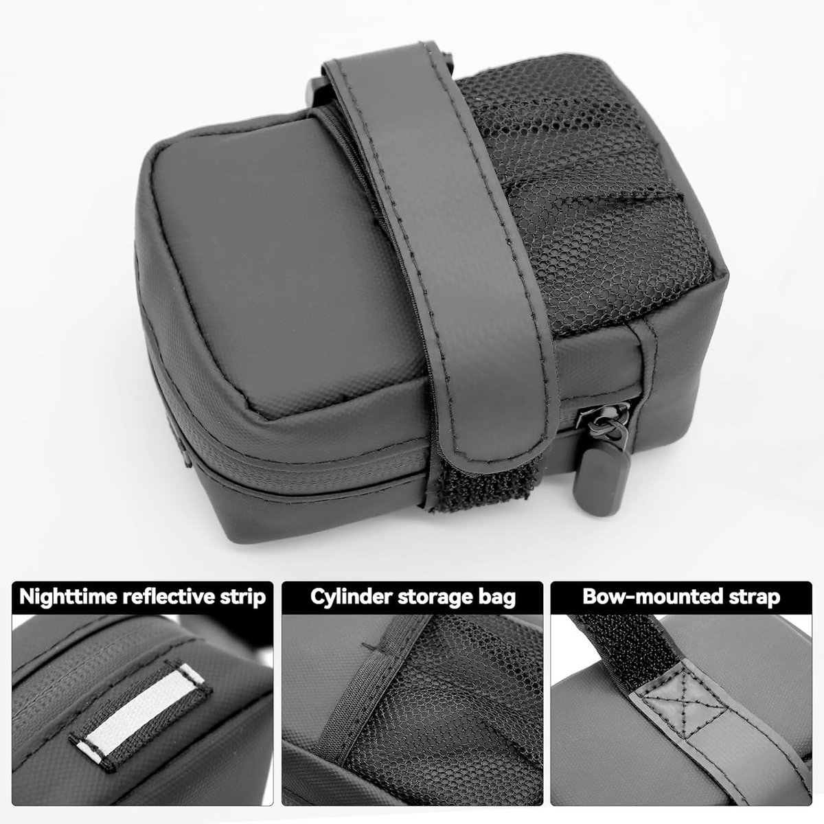 SnelShoppen - Waterdichte Zadeltassen voor Fiets - Mini-fietstas Klein, Reflecterend, Compact 12x9x4 cm - Perfect voor Racefiets en Mountainbike